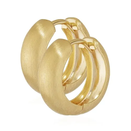 NKlaus Paar Ohrringen Gold - Gelbgold 333 Creolen - Matt gerundet Ohrschmuck - Ohrringe für Damen, aus hochwertigem 333 Gelbgold, leicht und angenehm zu tragen – ideal für den täglichen Gebrauch und besondere Anlässe.