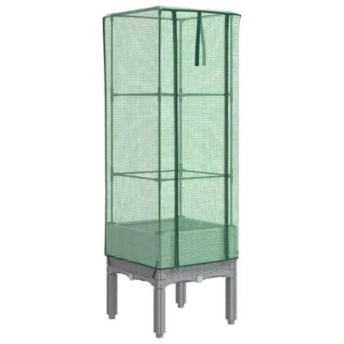 vidaXL Hochbeet mit Gewächshaus-Aufsatz