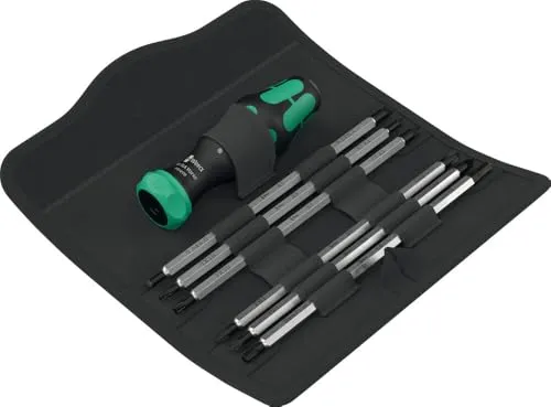 Wera Kraftform Kompakt Vario RA 7-teilig - Schraubendreher-Set mit 6 Vario Doppelklingen und integrierter Ratsche für schnelles und präzises Arbeiten, ideal für Profis und Heimwerker.