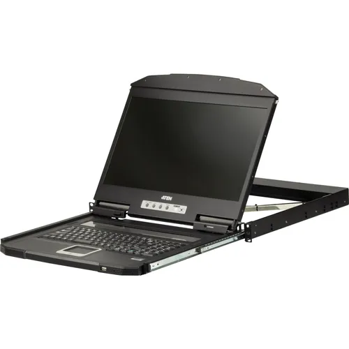 ATEN 1U Short Depth USB VGA KVM-Switch mit Spanischer Tastatur