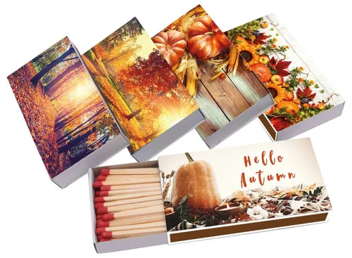 XL Streichhölzer 225 Stück - Herbst 5 Packungen á 45 Zündhölzer 10 cm Landschaft