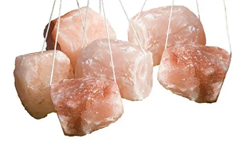 Makana Himalaya Salzleckstein 6 Stück, je 2,5 kg, mit Seil