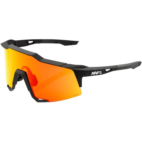100% MTB-Sportbrille Speedcraft Soft Tact Black - HiPER Red Multilayer Mirror - Sportbrillen für Mountainbiker, bieten optimalen UV-Schutz und eine klare Sicht bei allen Bedingungen, ideal für Abenteuer in der Natur.
