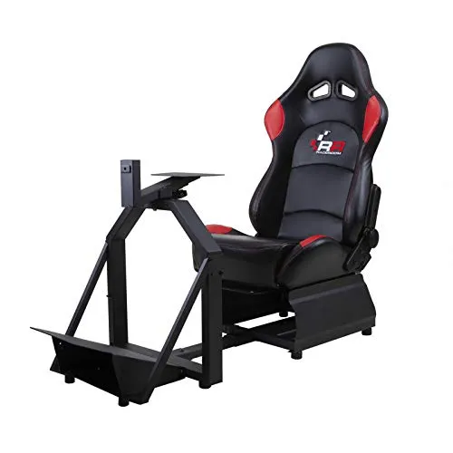 RaceRoom Game Seat RR 3033 Basic Bundle - Ergonomischer Racing-Sitz - Games: Stabiler und stufenlos verstellbarer Rahmen mit ergonomisch optimierter Pedalauflage, kompatibel mit allen gängigen Lenkrädern und modularen Zubehör.