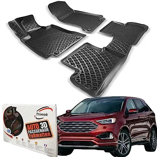 Trimak Passgenau 3D Fußmatten für Ford Edge 2015-2022 – Allwetter Gummimatten - Hochwertige Trimak 3D Fußmatten für Ford Edge, rutschfest und robust. Schützen Sie Ihr Fahrzeug vor Nässe und Schmutz – ideal für alle Wetterbedingungen. Einfache Reinigung und perfekte Passform!