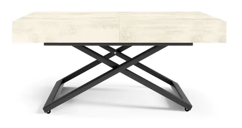 Feldmann-Wohnen Esstisch U-Form Ecru 120-200x80 cm - Moderner Esstisch in U-Form mit ausziehbarer Tischplatte. Ideal für jedes Esszimmer, vielseitig kombinierbar und in verschiedenen Farben erhältlich.