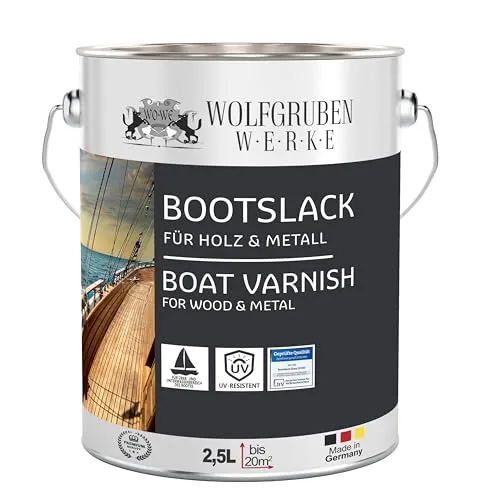 Bootslack W400 - Seidenglänzend Rotbraun für Holz - Malereibedarf für Boote: Hochwertiger 1K Bootslack mit extrem witterungsbeständigem Schutz, ideal für Boote und Gartenmöbel, sorgt für ein langlebiges, professionelles Finish.