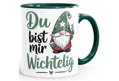 SpecialMe Tasse Tasse Weihnachten Wichtel Zwerg Spruch Botschaft Geschenkidee Freunde, Keramik