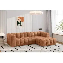 Kaiser Möbel Ecksofa BALOO L, Chenille-Stoff Arena, Orange in orange von Kaiser Möbel