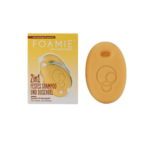 FOAMIE  2in1 festes Schampoo und Duschgel Vanille & Mandelöl (80 g)