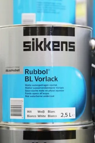 SIKKENS Rubbol BL Vorlack 2,5 Ltr WEISS MATT - Wasserbasierte Grundierung für innen, bietet hervorragende Haftung und ist ideal für ein glattes Finish.