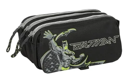 Safta BATMAN GAME OVER – Dreifach Federmappe für Kinder - Praktische und stylische Federmappe mit Batman-Design, perfekt für Schule und Freizeit. Maße: 21,5 x 10 x 8 cm, ideal für die Aufbewahrung von Stiften und Zubehör.