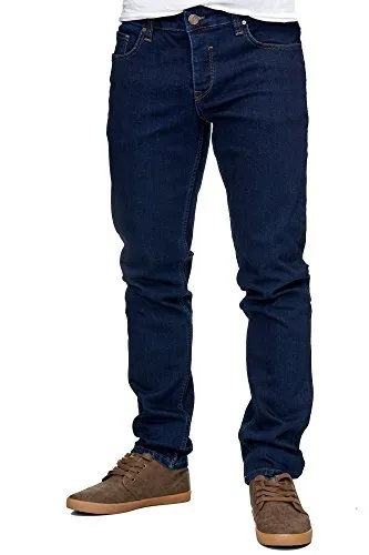 Reslad Herren Slim Fit Stretch-Denim Jeans RS-2063 Dunkelblau - Hochwertige Slim Fit Jeans im Vintage Look mit elastischem Bund für optimalen Tragekomfort, ideal für lässige Outfits.
