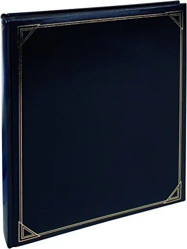Henzo 1085400 Promoblack Fotoalbum - Buchgebundenes Fotoalbum mit Pergaminschutzblättern, ideal für die stilvolle Aufbewahrung Ihrer Erinnerungen im Bücherregal.