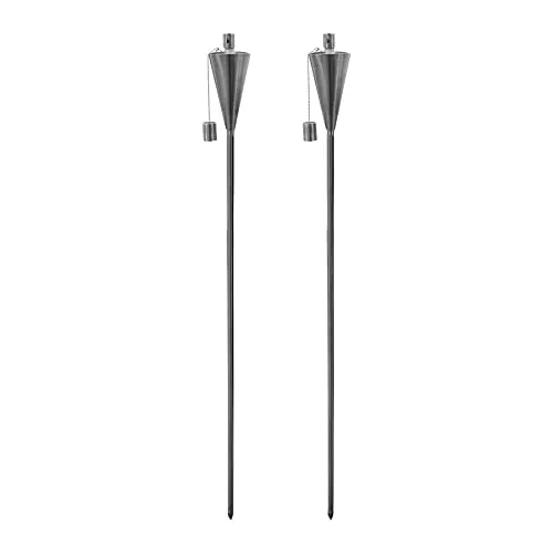 Harbour Housewares Metallkegelgartenfeuerfackeln - 146cm - Silber - Pack Von 2