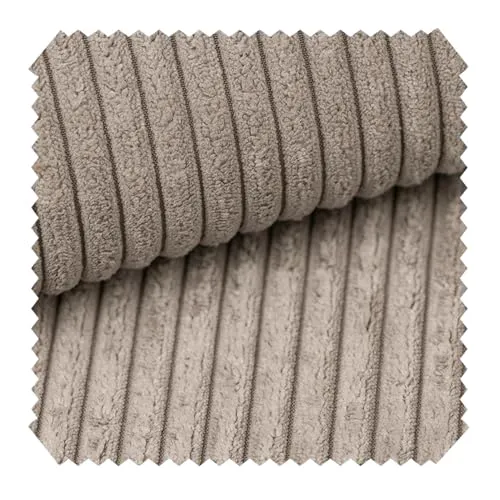 novely® PORTO - Polsterstoff in Breitcord-Optik - Ultraweicher Möbelstoff - Pflegeleichte Meterware 1 lfm | Farbe: 02 Dunkelbeige Taupe