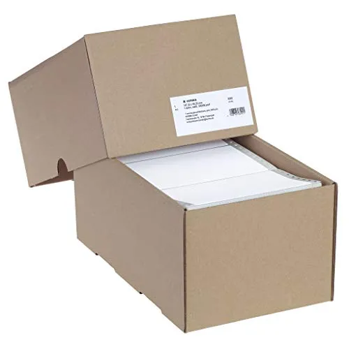 Herma 8292 Computeretiketten A6 quer, 3000 Stück - Endlos-Etiketten für Matrixdrucker, selbstklebend und perforiert – ideal für effiziente Etikettierung im Büro.
