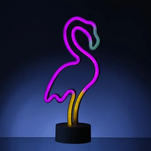 LED NEON Figur FLAMINGO Neonlicht Neonschild Leuchtfigur Batteriebetrieben USB 30cm