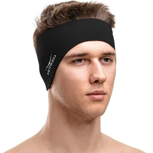 AqtivAqua Schwimmband für optimalen Ohrenschutz, Schwarz, X-Large