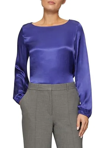 s.Oliver Blusenshirt mit Materialmix und Bateau-Ausschnitt