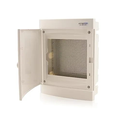 Intratec Unterputz Multimediaverteiler IP40 – Weiß RAL 9003, 287 x 361 x 112 mm, ideal für Smart Home, Router, Panels und Multimedia-Geräte