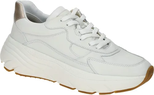 Geox Damen D DIAMANTA B Platform Sneaker, White/LT Gold, 41 EU - Damen-Sneaker mit Plateauabsatz und atmungsaktivem Obermaterial aus Leder, ideal für stilvolle und bequeme Outfits.
