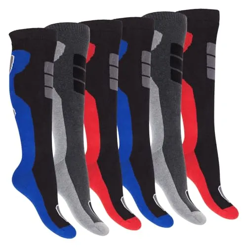 Footstar Damen und Herren Winter Kniestrümpfe - 6 Paar Vollfrottee Socken mit Thermo Effekt - Herren-Kniestrümpfe im praktischen 6er Pack, vollfrottee und mit wärmenden Eigenschaften. Ideal für Sport & Outdoor im Winter, ergonomische Schutzzonen sorgen für sicheren Halt und Komfort.