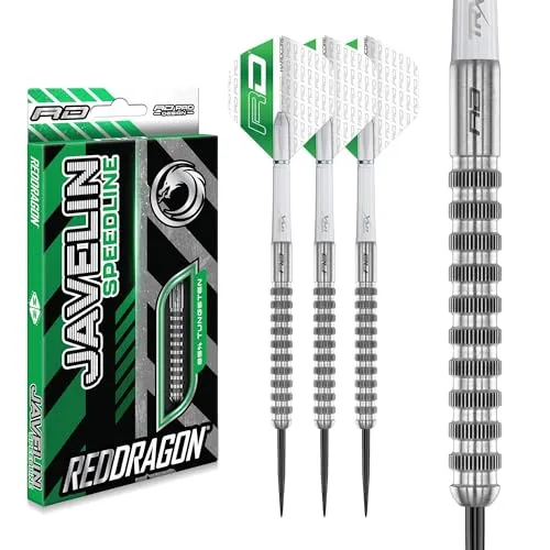 RED DRAGON Darts – Javelin Speedline Series 24g - 85% Wolfram - Profi Dartpfeile Metallspitze Satz mit Flüge & Schäften
