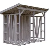 Kaminholzunterstand SKAN HOLZ Max 1 - 6 m³ Lagervolumen - Aschesauger mit hochwertigem Douglasienholz, robust und wetterfest, ideal für die stilvolle Aufbewahrung von Kaminholz.