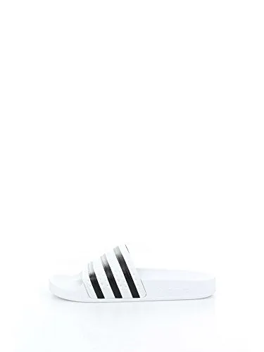 adidas Unisex Originals ADILETTE Bade Sandalen - Weiß - Wanderschuhe, wasserdicht mit flacher Sohle und bequemem T-Riemen für optimale Passform und Komfort bei jedem Abenteuer.