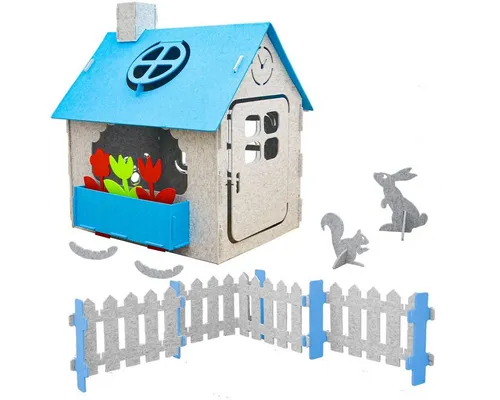 Kinder Spielhaus aus Recycling Filz 110x100x124 von Smalla