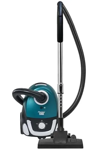 Bestron Bodenstaubsauger mit Beutel - Handstaubsauger mit kraftvoller Reinigung für alle Bodenarten, inkl. HEPA12 Filter für saubere Luft und 3 Staubsaugerbeutel, 94cm Teleskopstange für müheloses Saugen.