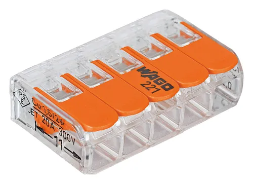 Heidemann Wago-Compact-Klemme 5 x 0,2-4 qmm transparent - 30232