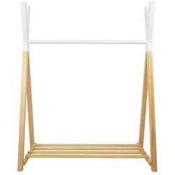 Puckdaddy Kleiderstange Hugo im Tipi Design, Weiß/Natur in weiß von Puckdaddy