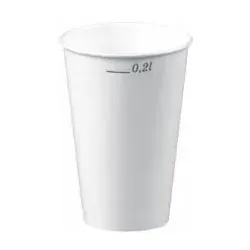 Papstar Trinkbecher 0,2 Liter, Pappe, weiß 14770 , 1 Packung = 100 Stück