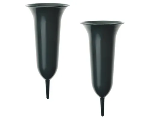 matches21 HOME & HOBBY Dekovase Steckvasen Grab Friedhof Deko grün Set 11,5 cm (2 St)
