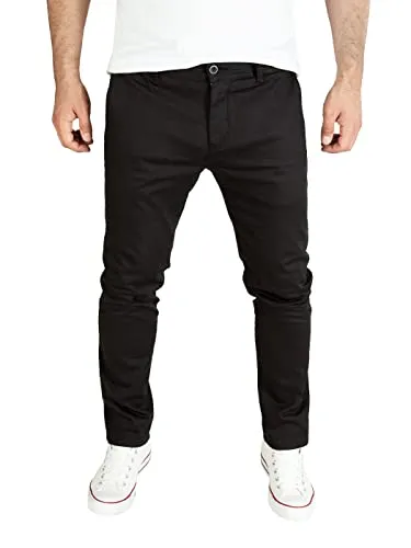 PITTMAN Andrew - Schwarze Chino Hose - Herren Stoffhosen - Männer Chinohose Slim Fit, Schwarz (Black Meteorite 194008), W33/L32