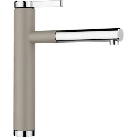 Blanco Linee-S Einhebelmischer Hochdruck, Silgranit-Look, tartufo/chrom (518446) - Armaturen mit herausziehbarer Schlauchbrause, perfekt abgestimmt auf SILGRANIT-Spülen für modernes Küchendesign.