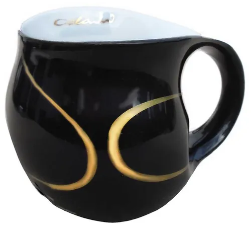 Luigi Colani Designer Kaffeetasse Schwarz/Gold 280 ml - Cappuccinotasse von Stardesigner Luigi Colani, ergonomisch gestaltet und ästhetisch ansprechend, ideal für Kaffeeliebhaber, inklusive Geschenkkarton.