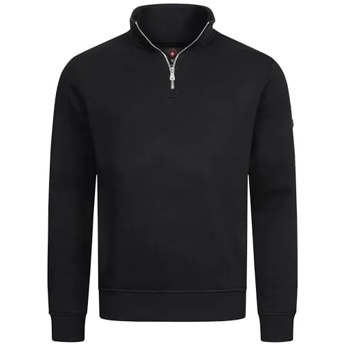 Höhenhorn Troiberg Herren Pullover 1/4 Zip Sweatshirt Schwarz Gr. S - Bequemer Herrenpullover mit 1/4 Zip, ideal für kühle Tage. Atmungsaktiv und vielseitig einsetzbar, perfekt für Freizeit und Sport. Langlebig und platzsparend für unterwegs.