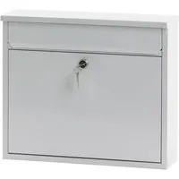 PROREGAL® Wandgarderobe Granadan aus Stahl, Weiß - Garderobenpaneel und Wandbriefkasten in einem, aus robustem Stahl mit Zylinderschloss für optimale Sicherheit. Ideal für den Eingangsbereich.