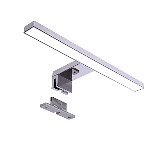 max K O M F O R T Maxkomfort LED Spiegelleuchte Badleuchte Schminklicht Aufbauleuchte Schrankleuchte in chrom eckig neutralweiß 5W IP44