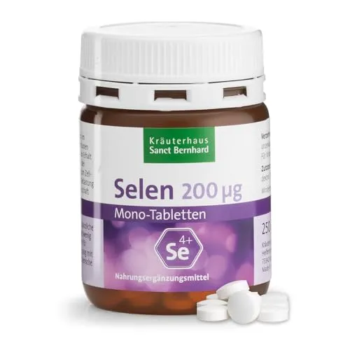Sanct Bernhard Selen-200 µg Mono-Tabletten | Vegan | 250 Tabletten