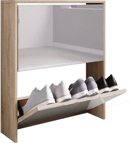 Stido L Schuhschrank mit Spiegel in braun von VCM