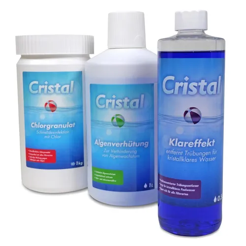 CRISTAL SET Wasserpflege Chlor Starter-Set BAYROL Chlor Algenschutz Klareffekt