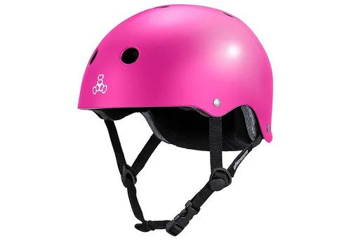 Triple 8 Allroundhelm Deep Cover - glossy Color Edition für Kinder und Erwachsene - Hochwertiger Hartschalenhelm in rosa für Radsport und Boardsport. Mit 10 Belüftungsöffnungen und individuell anpassbarem Verstellsystem für optimalen Komfort.