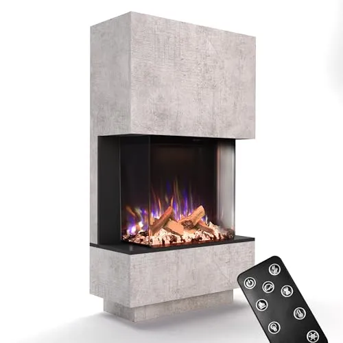 GLOW FIRE Kaminofen PR14 - Realistischer 3D E-Motion LED-Standkamin mit Heizung - Elektrische Kamine mit innovativer E-Motion 3D Technologie für ein täuschend echtes Flammenspiel und wohlige Wärme auf Knopfdruck. Flexibel und energieeffizient, Made in Germany.