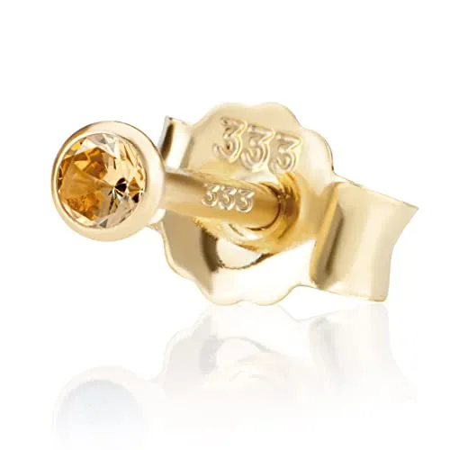 NKlaus 333 Gelbgold 2,0mm Ohrstecker mit Zirkonia in beige von NKlaus
