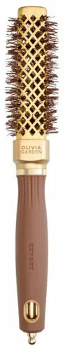 Olivia Garden Expert Blowout Straight Gold & Braun 20 mm - Rundbürste für perfektes Styling - Rundbürste für glänzende, glatte Haare, ideal für professionelle Blowouts und Styling zu Hause.