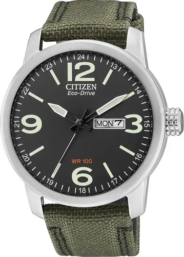 Citizen Herren Analog Quarz Uhr BM8470-11EE mit Nylon Armband - Armbanduhren für Herren mit Eco-Drive Antrieb, der auch bei schwachem Licht auflädt und über sechs Monate im Dunkeln läuft – kein Batteriewechsel nötig!